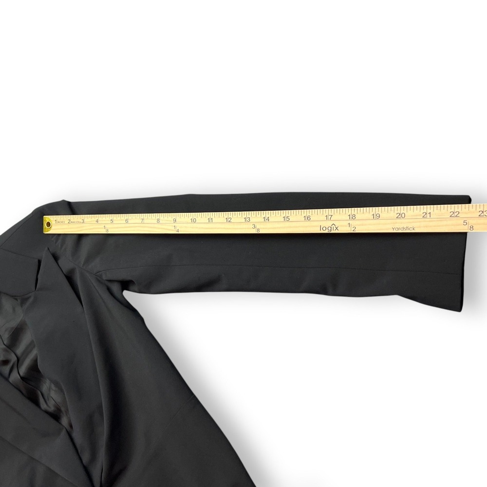 Trina Turk Draped Side Tie Wrap Blazer Jacket Womens Size 2 Black Minimalist - Picture 8 of 10